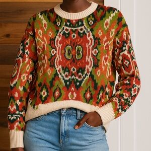 Derhy Boho Ornate Abstract Sweater